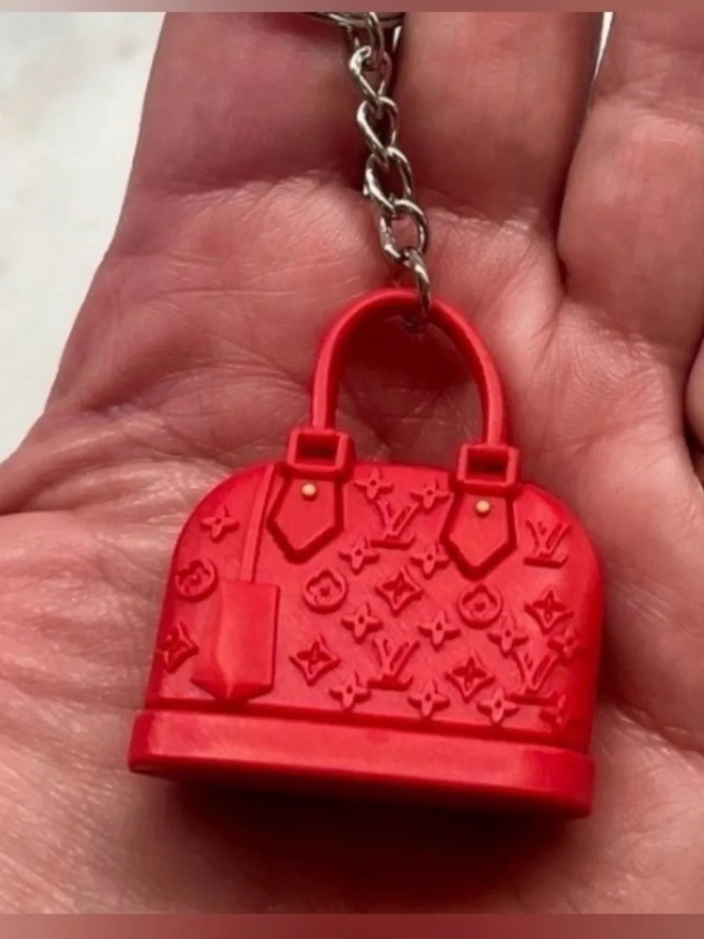 Red Mini Purse Keychain Charm Luxury Style Bag Accessory